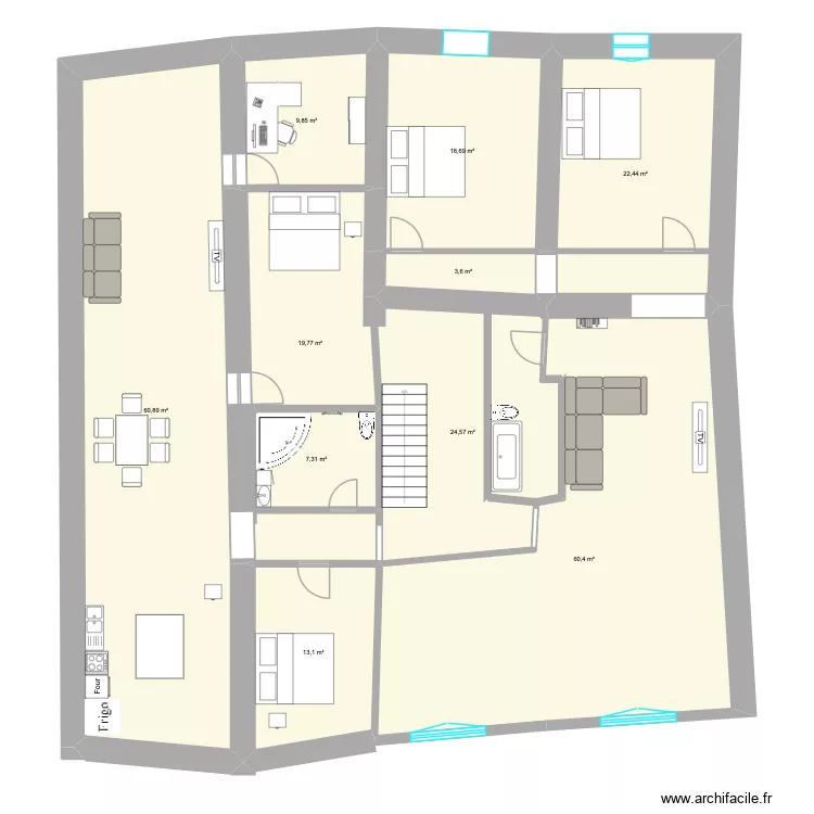 BOUVERET +1 v4(REPARTITION)& amenagement2. Plan de 10 et 241 m² BOUVERET +1 v4(REPARTITION)& amenagement2. Plan de 10 et 241 m²
