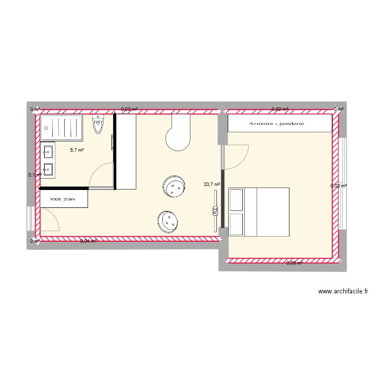 Maidine. Plan de 11 pièces et 40 m2
