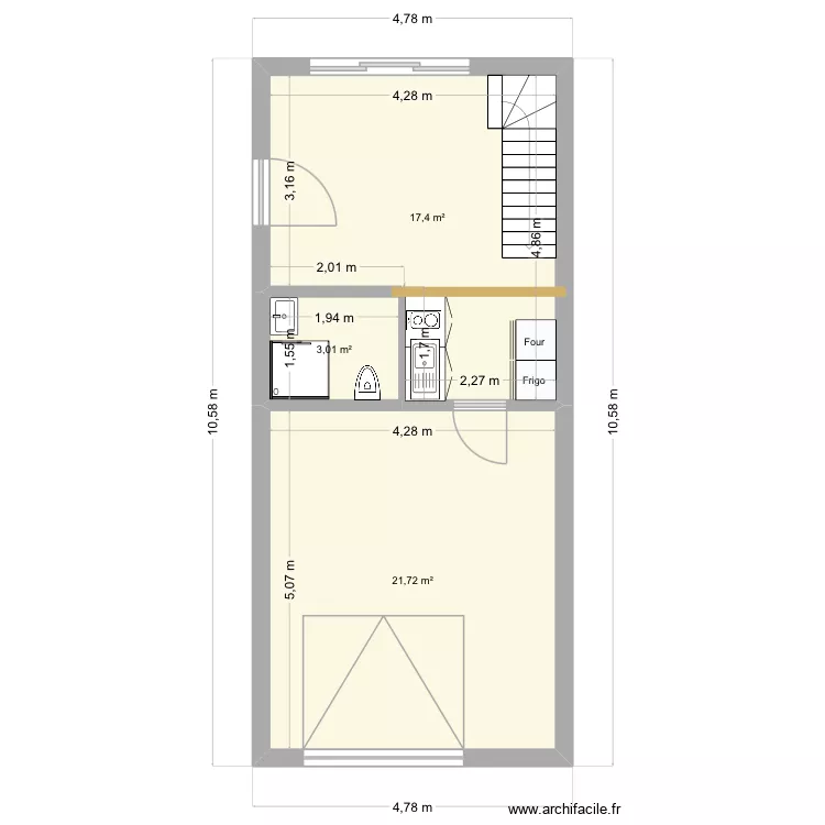 Cabane Aelia. Plan de 6 et 55 m² Cabane Aelia. Plan de 6 et 55 m²