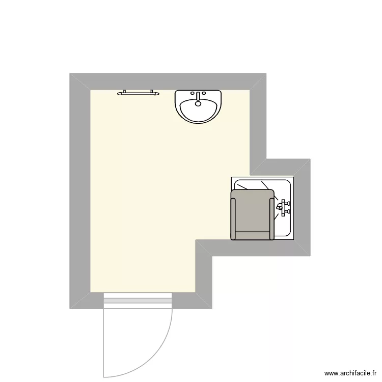 gui. Plan de 1 Pièce et 5 m²