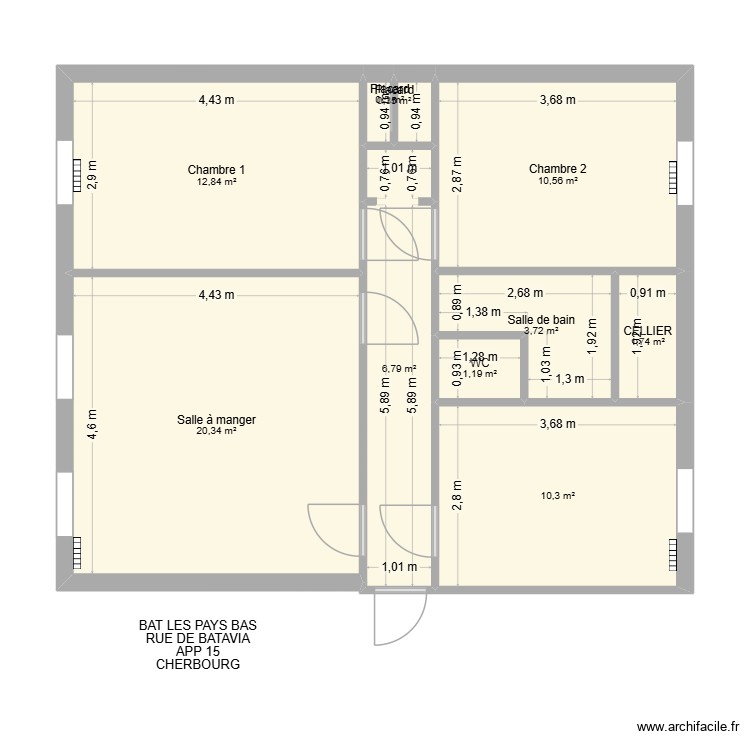 BAT LES PAYS BAS APP 15. Plan de 0 pièce et 0 m2