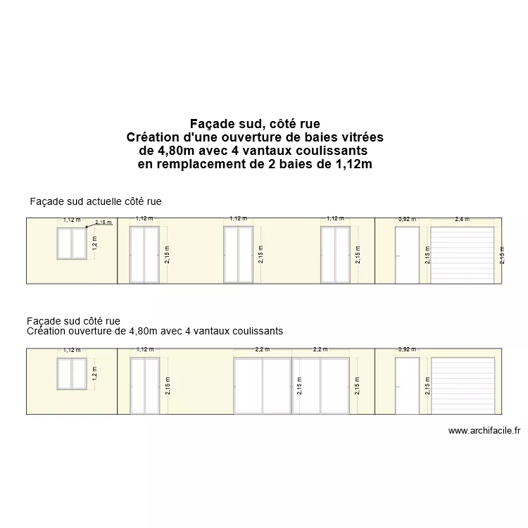 Facade sud 2. Plan de 