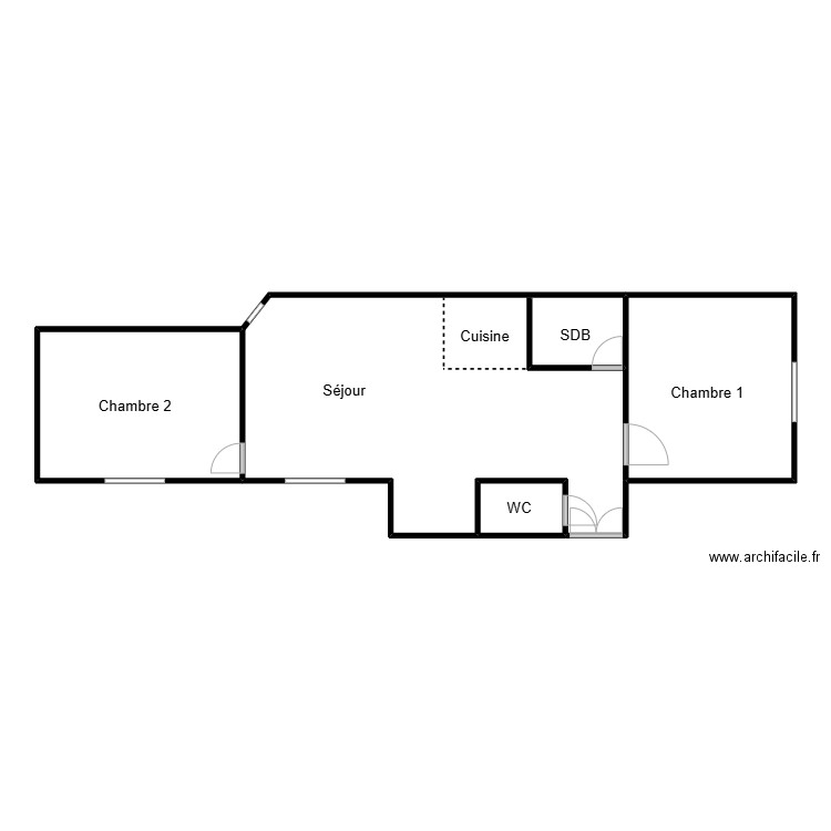 Bourget. Plan de 4 pièces et 102 m2