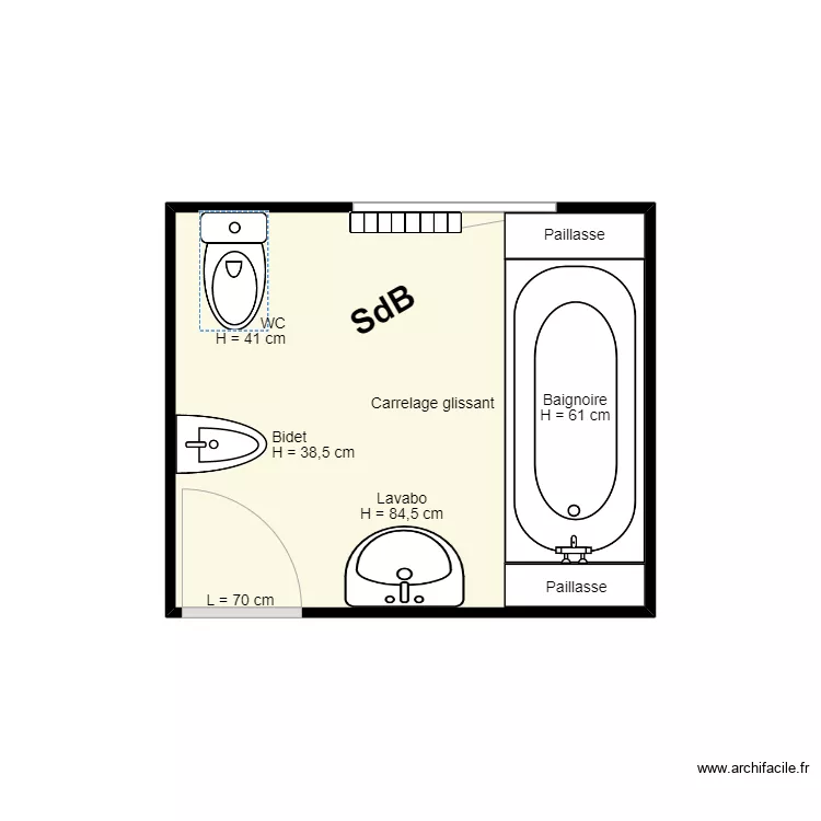 LAMOURI avant travaux. Plan de 