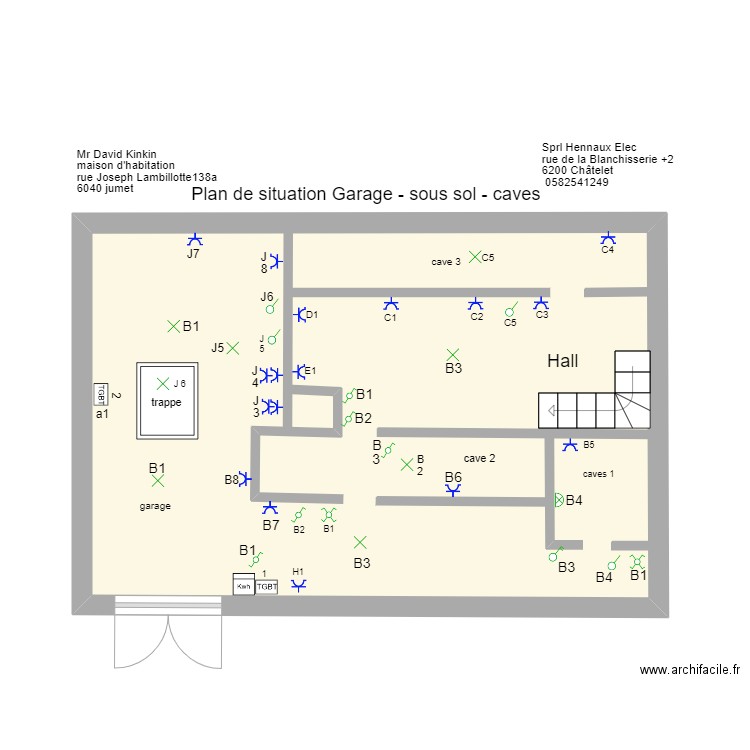 KINKIN. Plan de 1 pièce et 35 m2