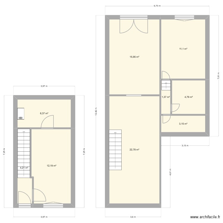 REVIGNY APP1. Plan de 9 pièces et 82 m2