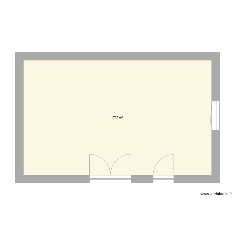Grange Esparros. Plan de 1 pièce et 58 m2
