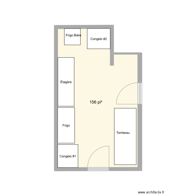 Backstore. Plan de 1 pièce et 14 m2