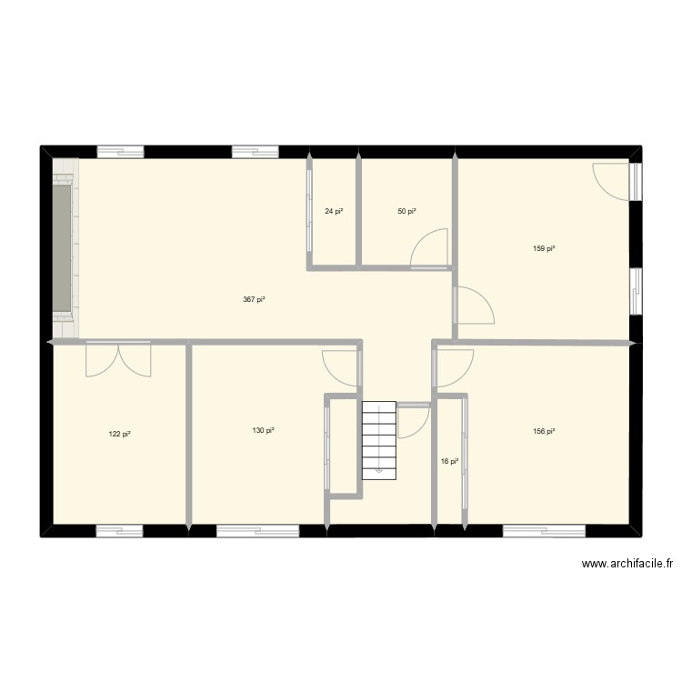 Sous Sol modifié. Plan de 8 pièces et 95 m2
