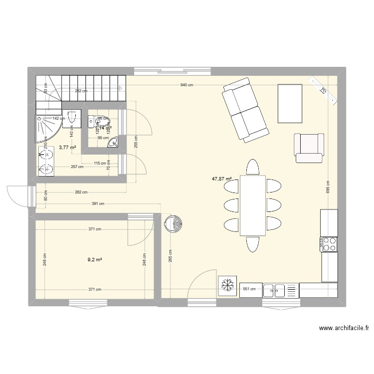 jean pierre du plantier dauriac3. Plan de 4 pièces et 62 m2