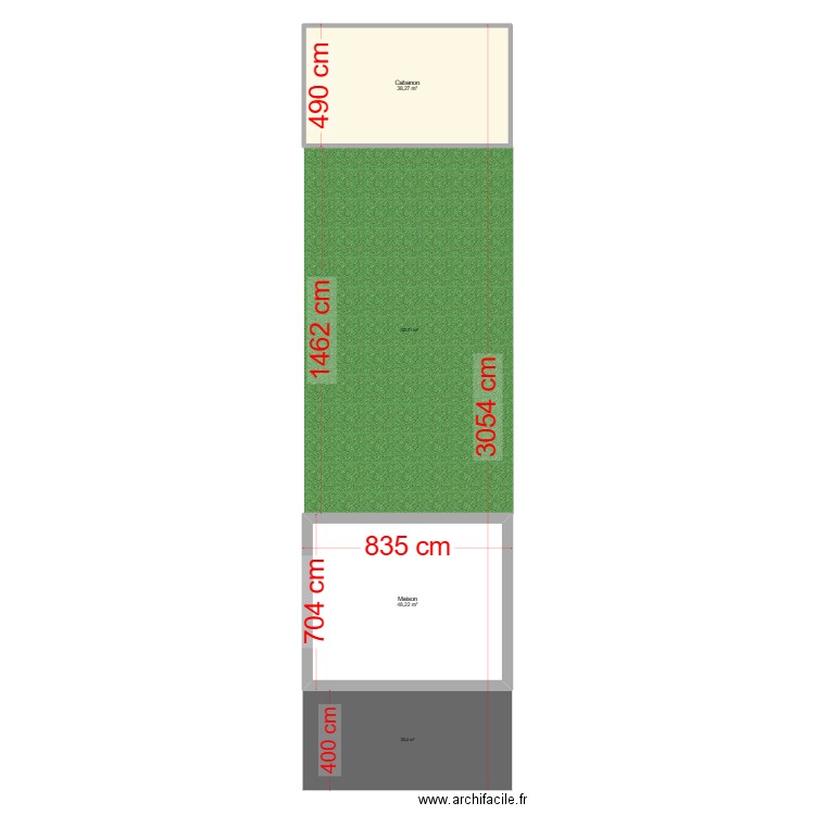 Plan de masse Léa et raph. Plan de 2 pièces et 86 m2