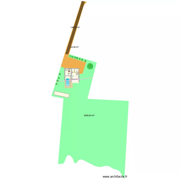 PLAN COUCOURON RDC2. Plan de 