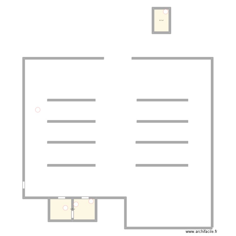 Garage rez de chaussée. Plan de 2 pièces et 19 m2
