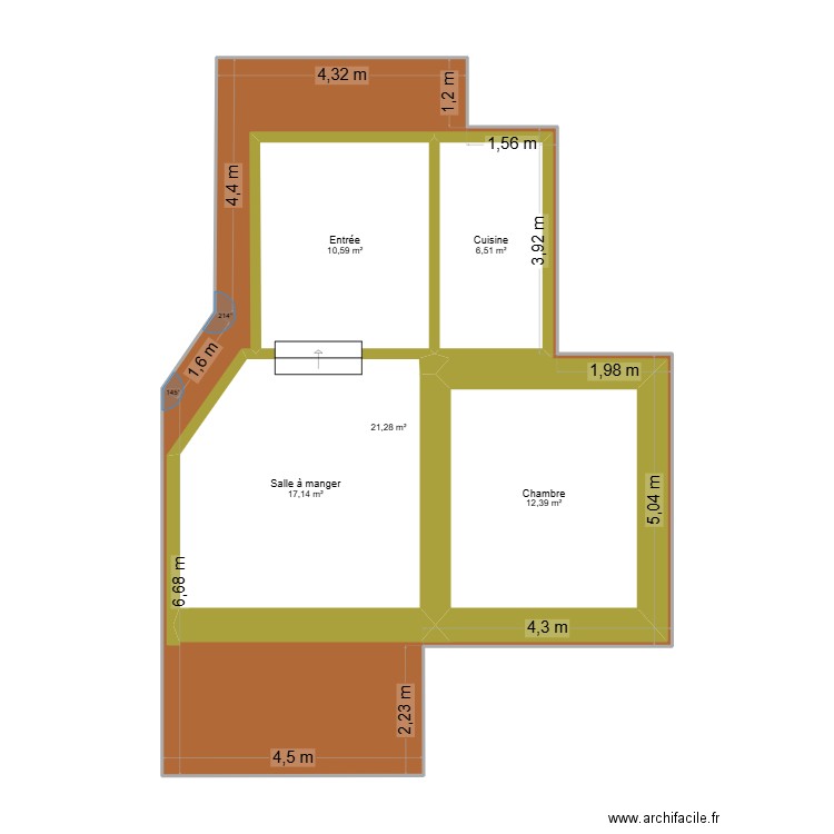 Mazet 2. Plan de 5 pièces et 129 m2