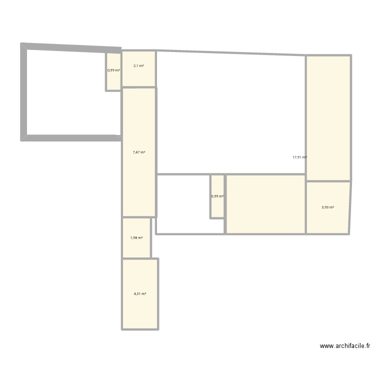 Plan appartement . Plan de 8 pièces et 40 m2