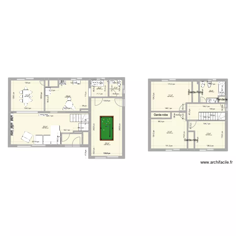 182 Haendel R&eacute;no AVANT. Plan de 21  et 132 m²
