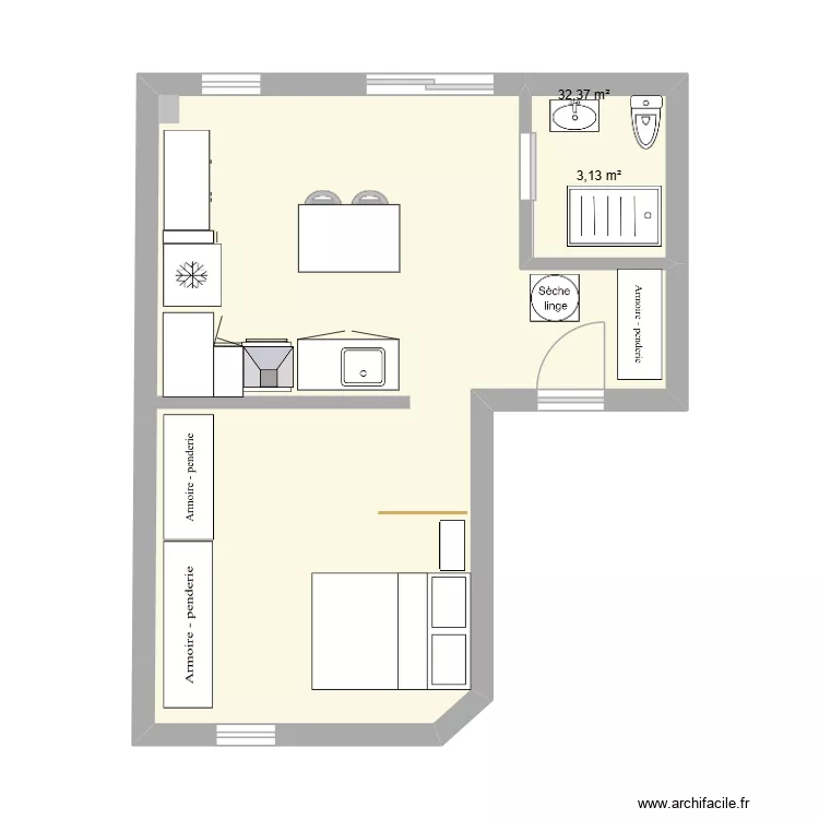 Petit appart2. Plan de 2 et 36 m² Petit appart2. Plan de 2 et 36 m²
