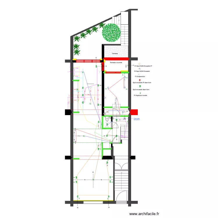 BAUCQ 77 Bel étage Luminaires plafond. Plan de 7 et 100 m² BAUCQ 77 Bel étage Luminaires plafond. Plan de 7 et 100 m²