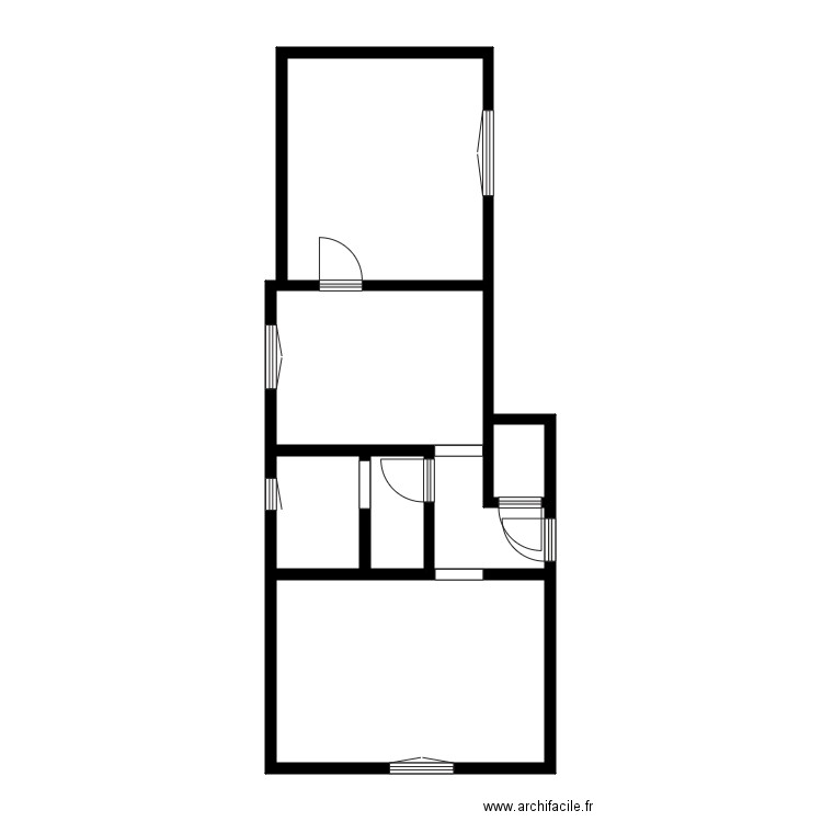 sci picolini. Plan de 7 pièces et 54 m2
