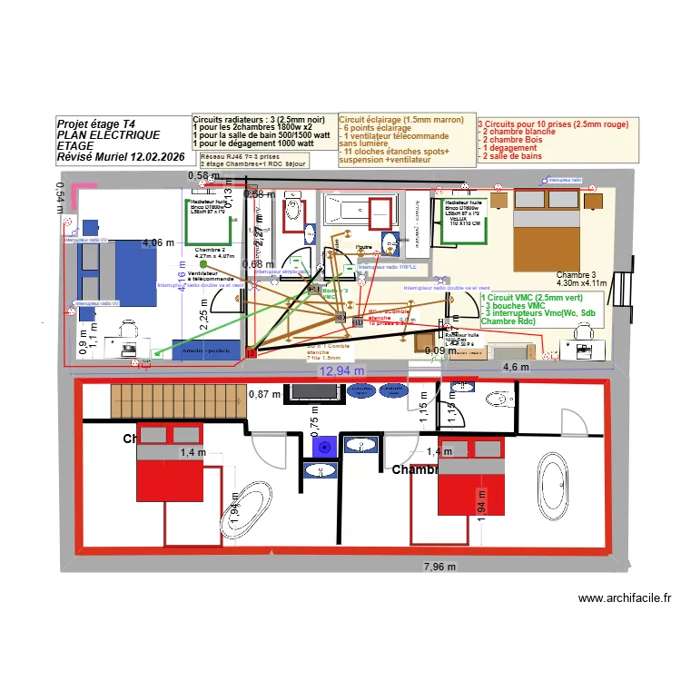 PLAN ARNAUD electrique révisé par Muriel 11 02 2026. Plan de 4 et 28 m² PLAN ARNAUD electrique révisé par Muriel 11 02 2026. Plan de 4 et 28 m²