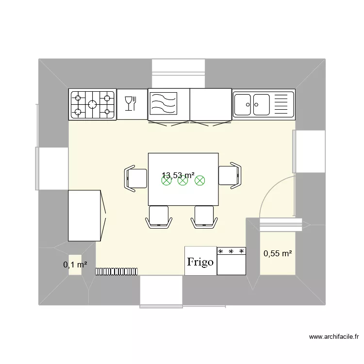 cuisine. Plan de 3 et 14 m² cuisine. Plan de 3 et 14 m²