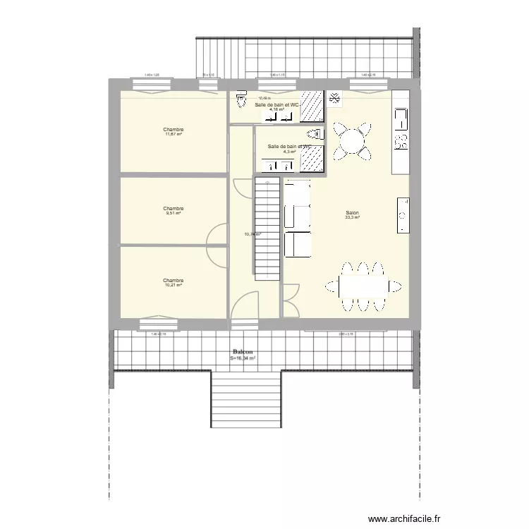 RDC 2wc 2sdb 3ch option 2. Plan de RDC 2wc 2sdb 3ch option 2. Plan de