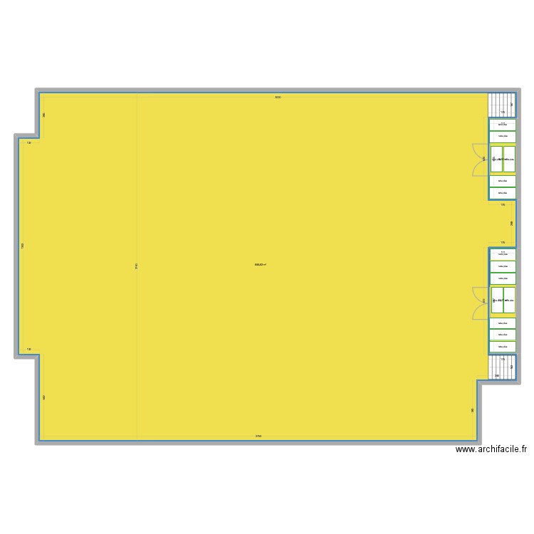 hall sportive 3. Plan de 3 pièces et 664 m2