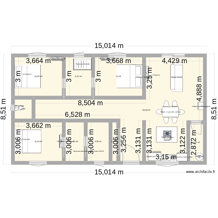 projet maison 2. Plan de 10 pièces et 104 m2