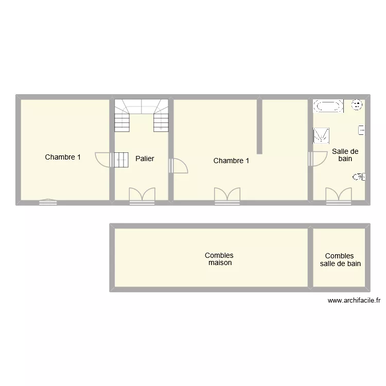 epaulardc maison etage. Plan de 6  et 144 m²