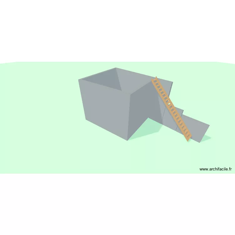 plan 3D. Plan de 1  et 32 m²