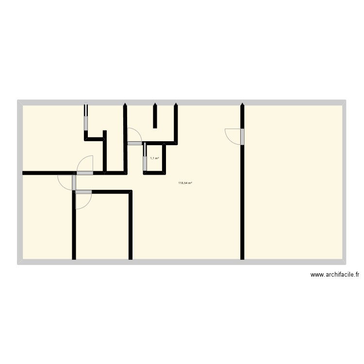 TESSON. Plan de 2 pièces et 120 m2