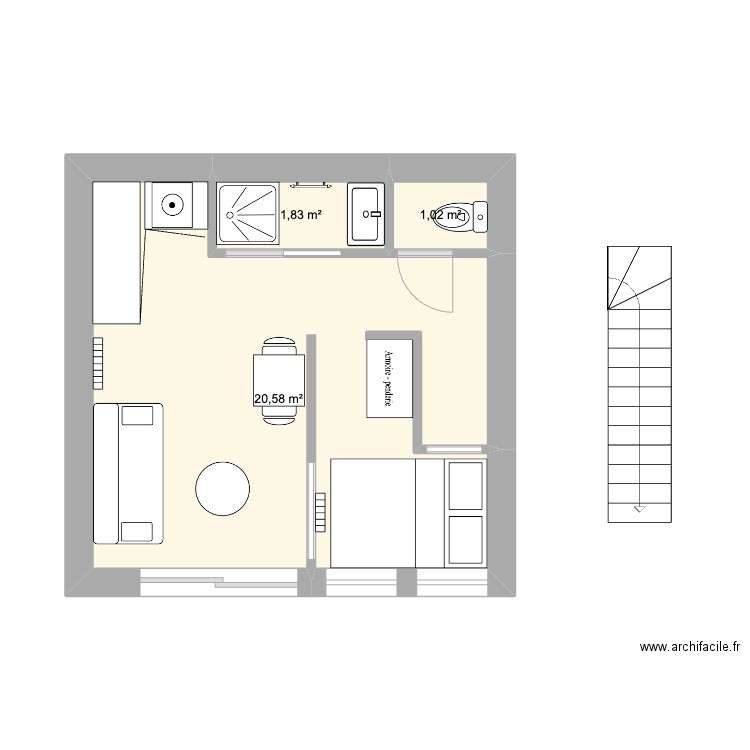 Imm C - Appartement Etage 1. Plan de 0 pièce et 0 m2