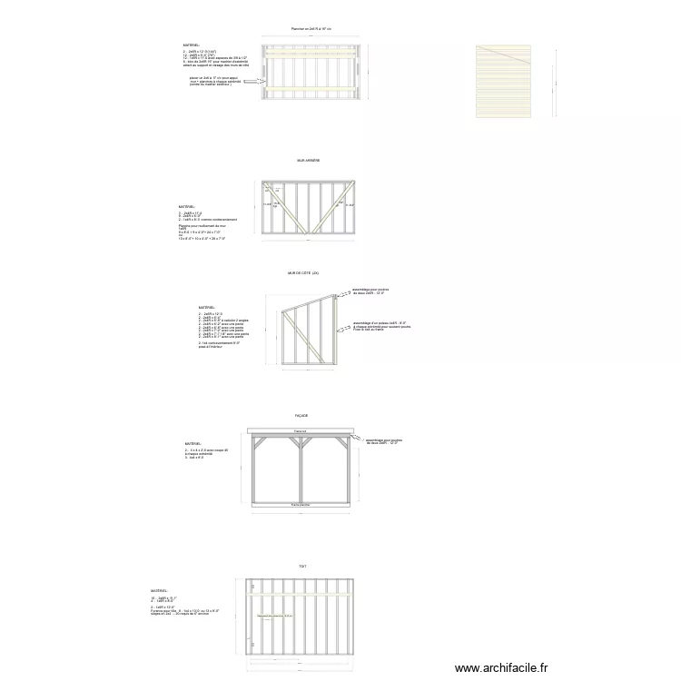 shed à bois de chauffage. Plan de shed à bois de chauffage. Plan de