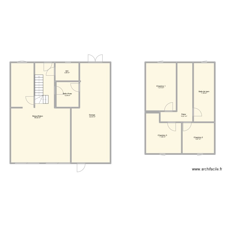 UIL. Plan de 9 pièces et 147 m2