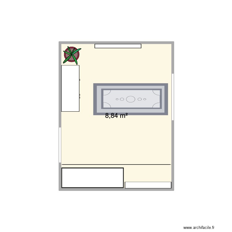 Entrée. Plan de 1 pièce et 9 m2