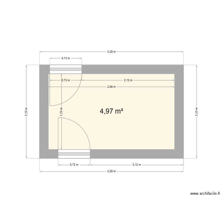 plan sdeb. Plan de 1 pièce et 5 m2
