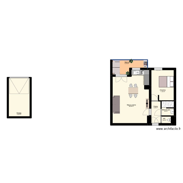 gerolt. Plan de 10 pièces et 67 m2