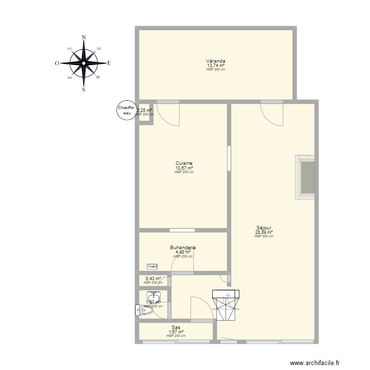 Rdc Visite 360 18.03. Plan de 8 pièces et 64 m2
