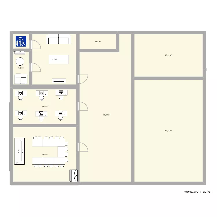 TRAVAIL ART APPLIQUE. Plan de 9 pièces et 223 m²