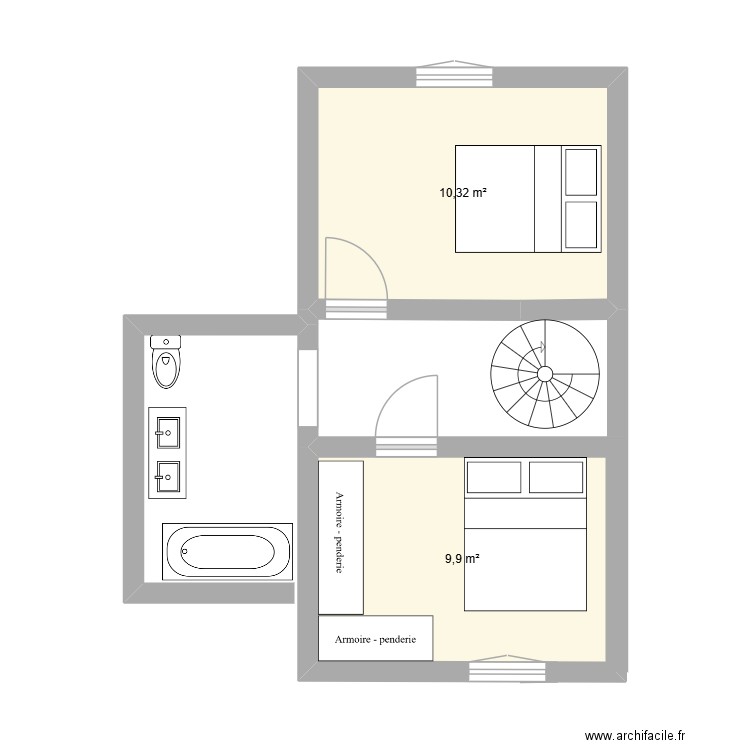 plan garage chambres. Plan de 2 pièces et 20 m2