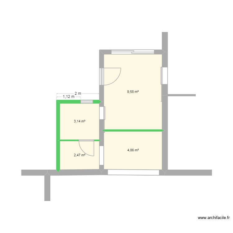 ext. Plan de 4 pièces et 20 m2