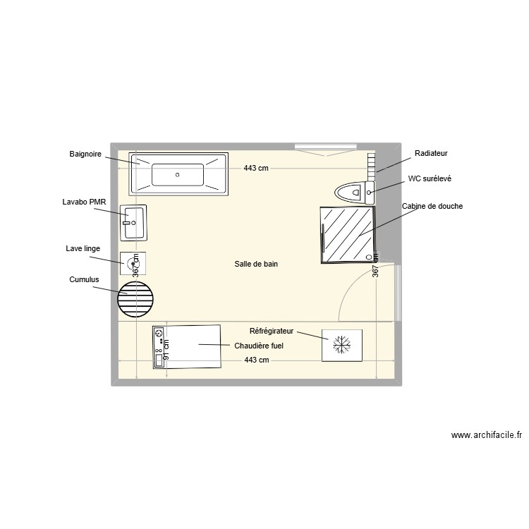 QUEDEC Françoise adaptation. Plan de 1 pièce et 16 m2