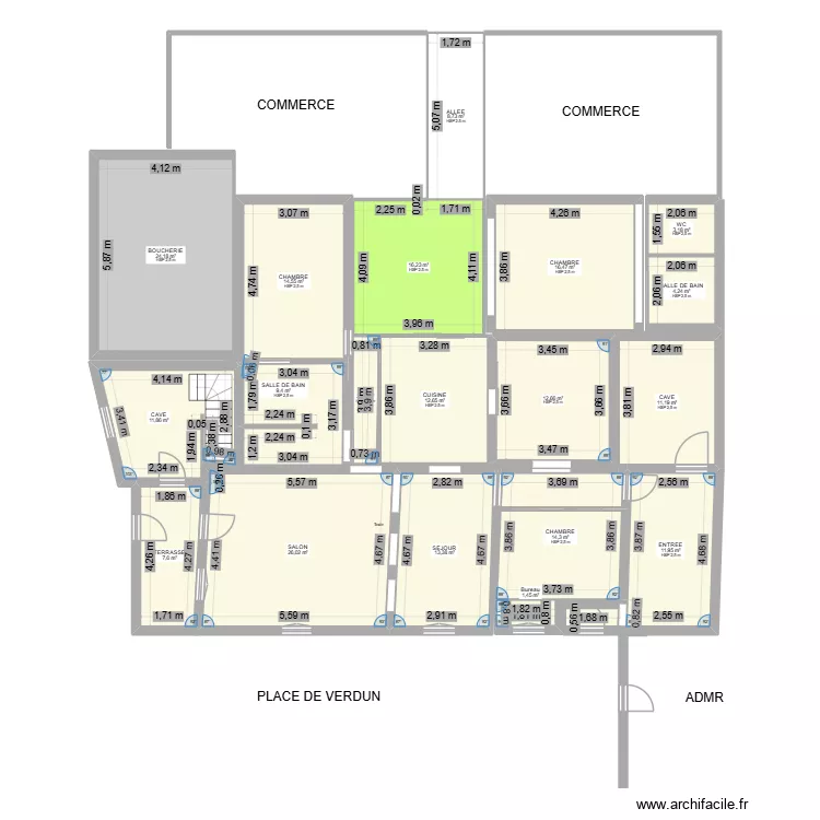 village. Plan de 20  et 224 m²