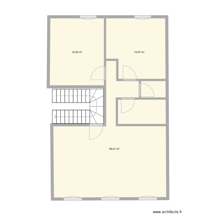 Plan 2D appartement . Plan de 3 pièces et 63 m2