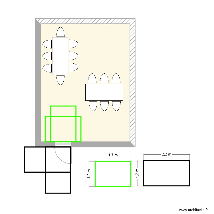 Zoom sortie secour. Plan de 1 pièce et 24 m2