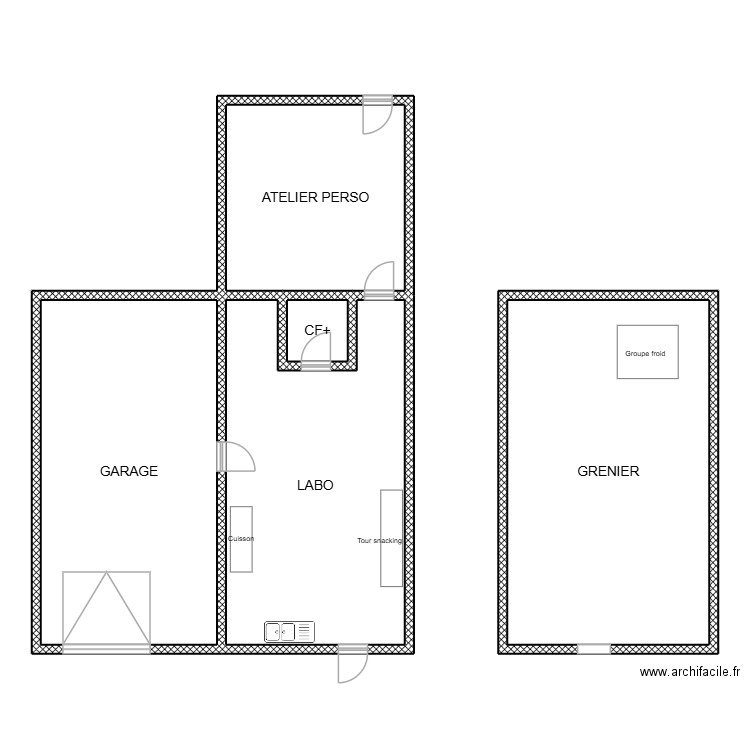 JG PIZZA. Plan de 5 pièces et 170 m2