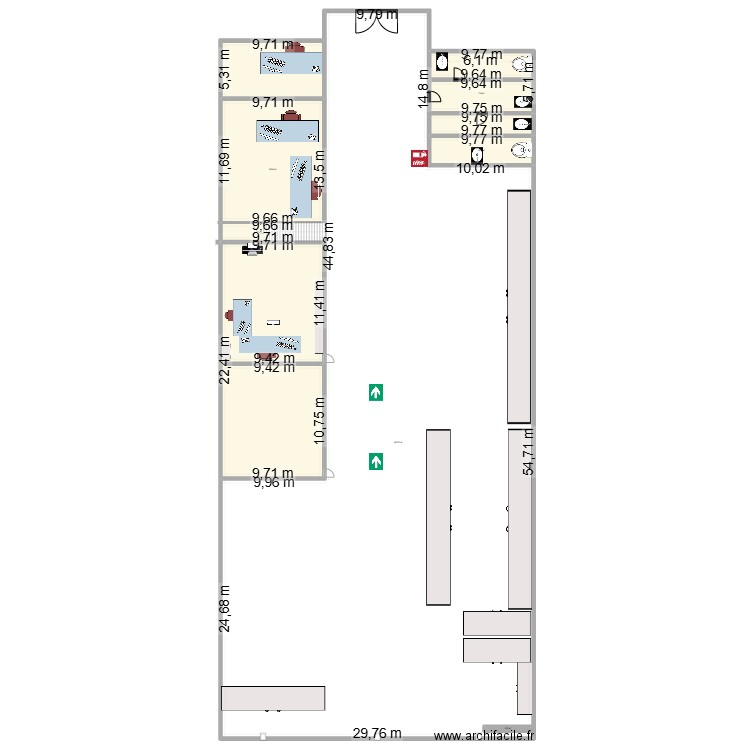 SAID. Plan de 7 pièces et 1968 m2