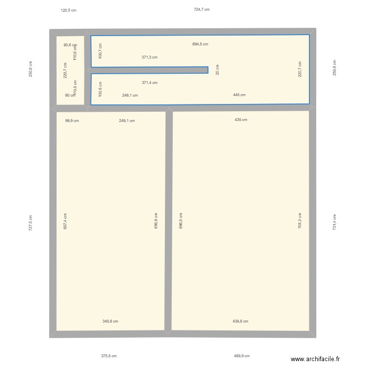 garage. Plan de 4 pièces et 71 m2