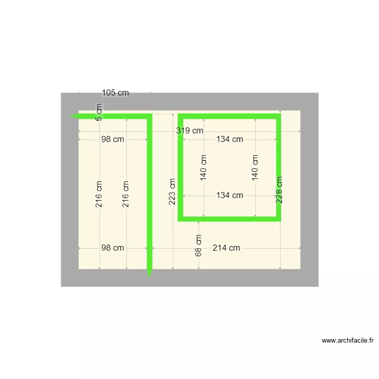 bureau 3. Plan de 3  et 9 m²