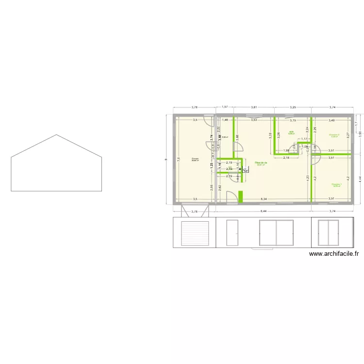 ARTAIX Plan 15 03 2026 sans meubles. Plan de 7  et 114 m²